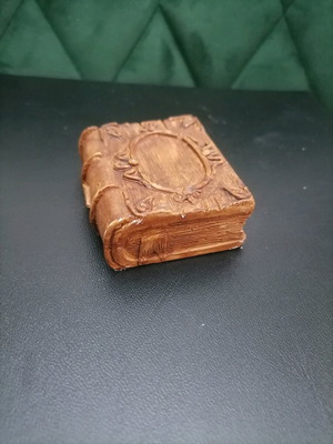 Handmade plaster sculpture book brown, new