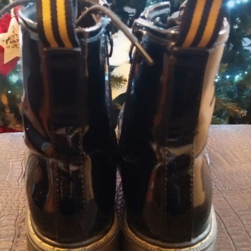 Adam's Shoes Black Patent Leather Ankle Boots Size 38 New