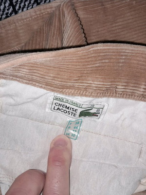 Lacoste men's corduroy pants like new, beige and brown, size M