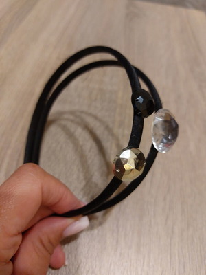 Headband with large decorative stones, like new double satin