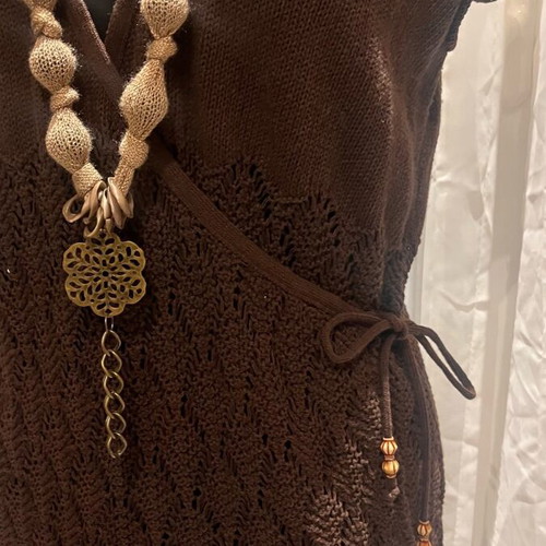 Krouaze knitted top size L like new, brown