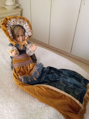 Victorian Style Doll like new with velvet dress