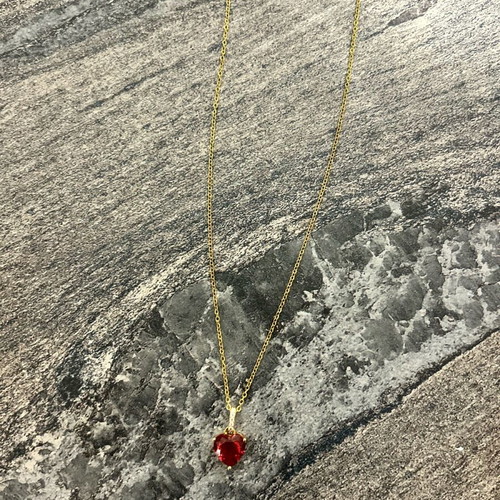 Saint Valentine heart pendant with zircon and gold-plated chain