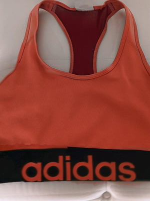 Αθλητικό μπουστάκι Adidas μεταχειρισμένο, πορτοκαλί, μέγεθος M