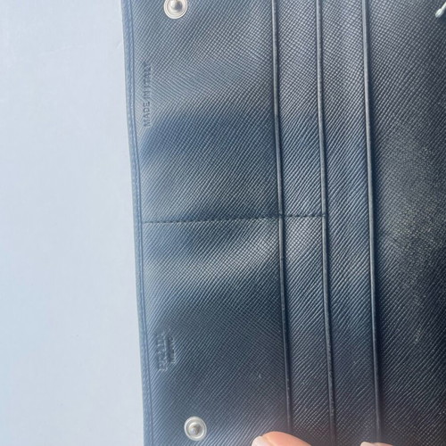Prada wallet used black, men's model