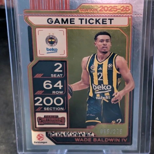 Wade Baldwin IV 2025-26 Panini Contenders EuroLeague Game Ticket Premium Edition like new