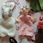 Puppets for puppet theater used, set
