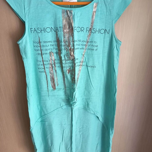 Shine 2gether women's blouse used, turquoise and silver, size M/L