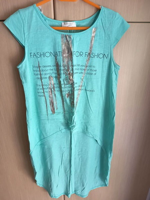 Γυναικεία μπλούζα Shine 2gether μεταχειρισμένη, τιρκουάζ και ασημί, μέγεθος M/L