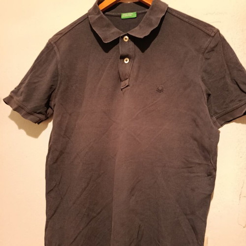 Benetton men's polo shirt medium used, dark blue