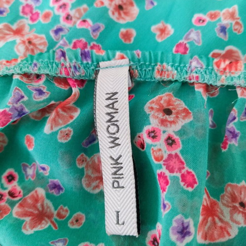 Floral dress used, size L, turquoise with adjustable straps