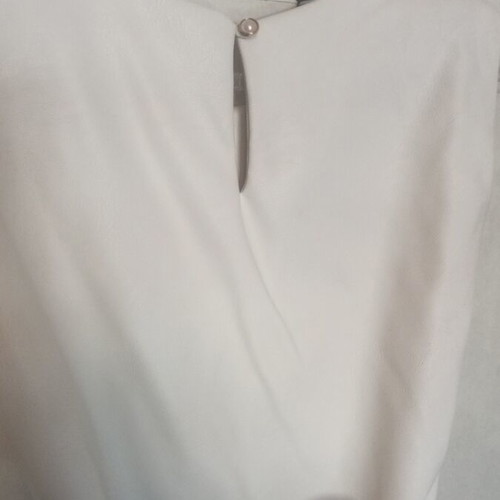 Elastic leather dress used, white, with padded shoulders