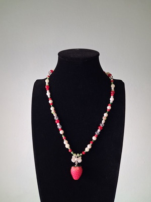 Handmade Strawberry Jam Necklace new, multicolored, silver