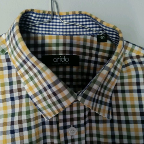 Arido men's checked shirt like new, 100% cotton, size M