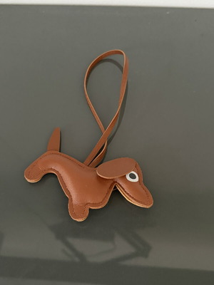 Leather dog keychain pendant