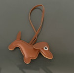 Leather dog keychain pendant