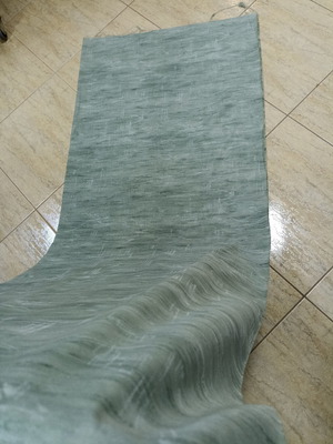 Curtain green chagali cotton gauze with 10% polyester new