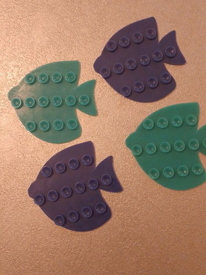 Shower suction cups used, fish design