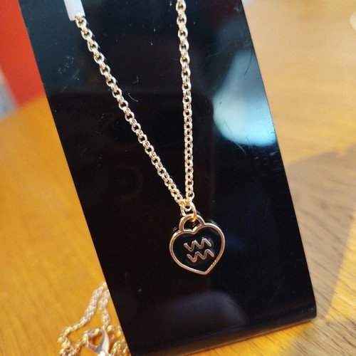 Handmade steel necklace Aquarius zodiac new, chain size 23