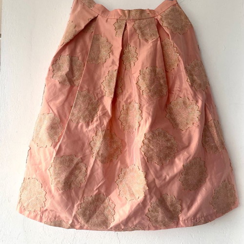 Topshop skirt new, taffeta with embroidery and pleats, pink salmon
