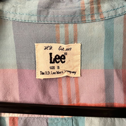 Lee women's checked shirt small turquoise like new, 3/4 sleeve
