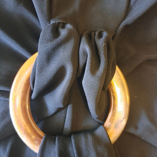Massimo Dutti maxi dress size S like new, black with decorative ring