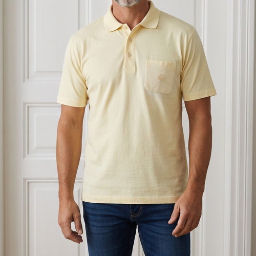Nino Marino Polo short sleeve men's shirt XL yellow 100% cotton