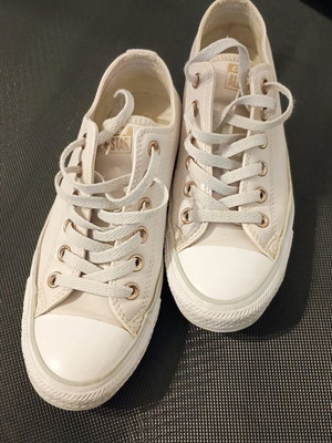 Converse women's shoes used, beige leather, size 37.5