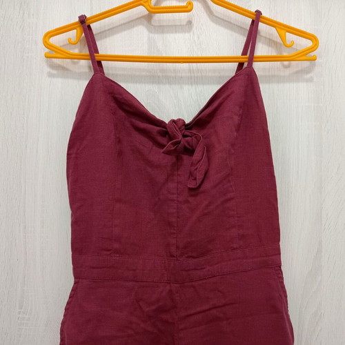 Funky Buddha linen jumpsuit, red, size S