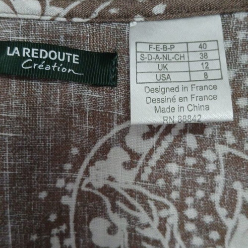 La Redoute linen dress like new, size L, white and beige