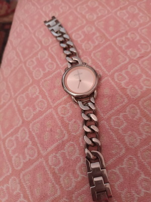 Oxette stainless steel watch like new, pink dial, 19cm