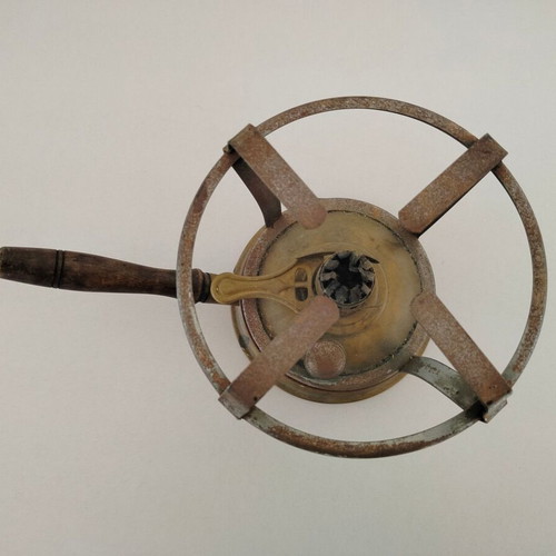 Pitsos Freres brass gas stove used with wooden handle