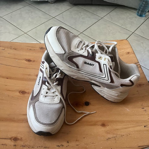 Gant leather sneakers, white and beige, size 45