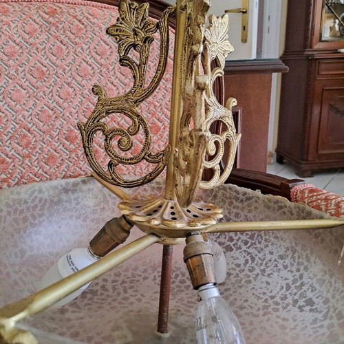 Ceiling light handmade brass plafonnier used antique