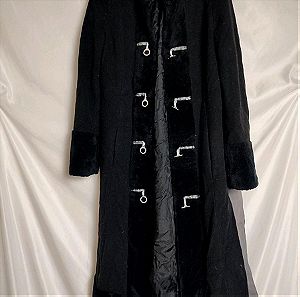 Παλτό μάλλινο γυναικείο με γούνα μακρύ νούμερο xs-s