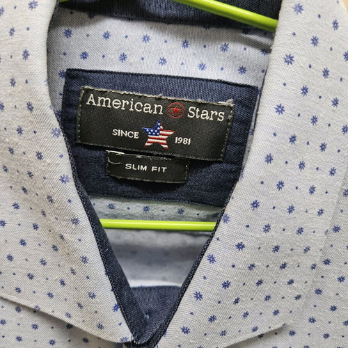 American Stars men's shirt medium like new, blue turquoise
