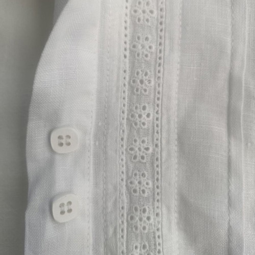 Oxford Company long women's linen shirt, white, size L