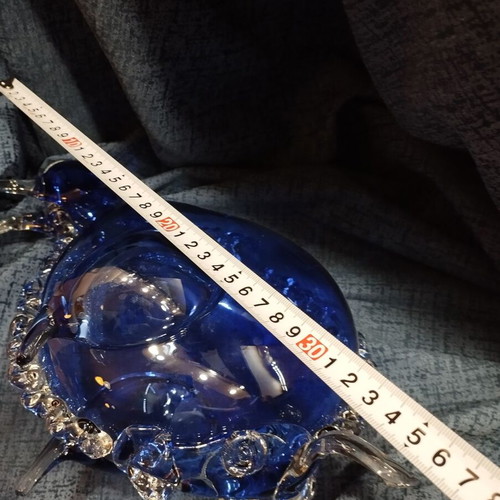 Bull blown glass used, blue decorative piece