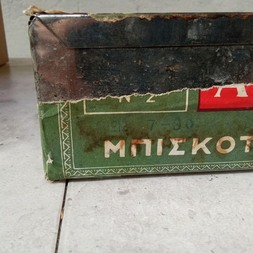 Vintage collectible Papadopoulou biscuit packaging used from 1980s