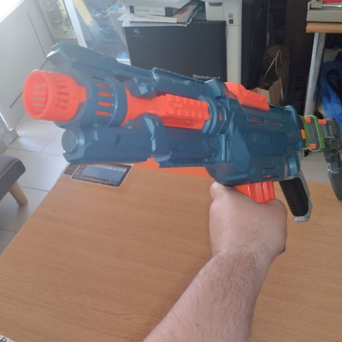 Nerf Echo toy blaster with 10-dart magazine and large stock