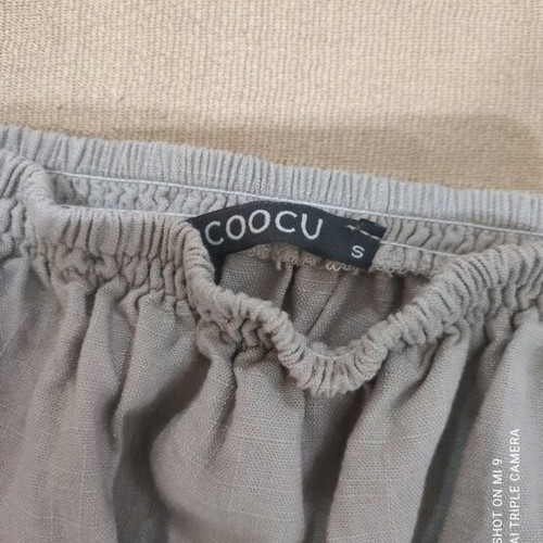 Coocu women's blouse size S like new, taupe linen look