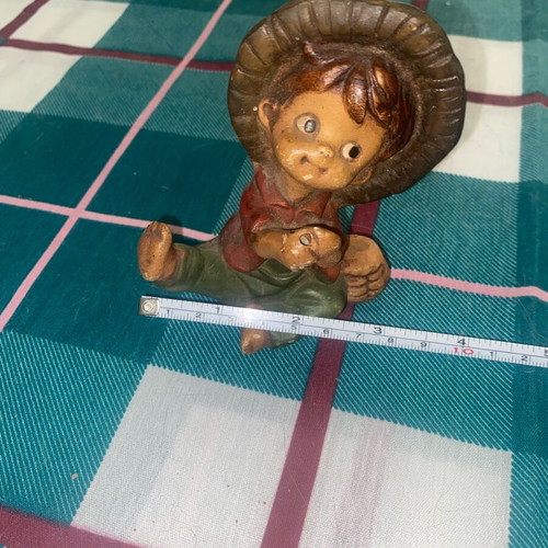 Boy with hat porcelain figurine used decorative