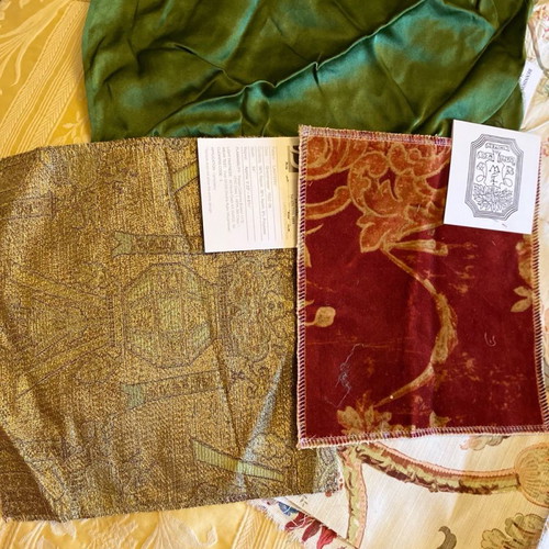 Collection of upholstery fabric remnants like new