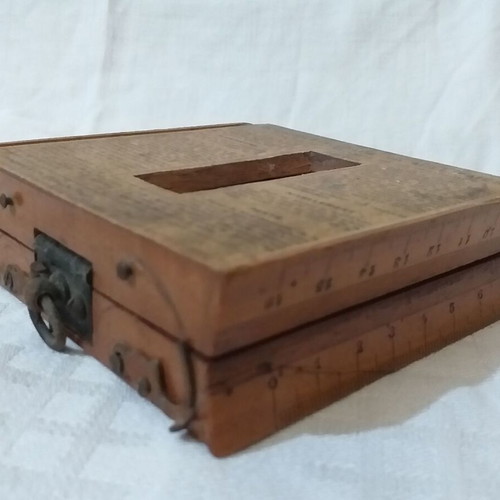 Collectible wooden topographic compass used Delagrave Paris