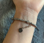 Steel bracelets used, turquoise
