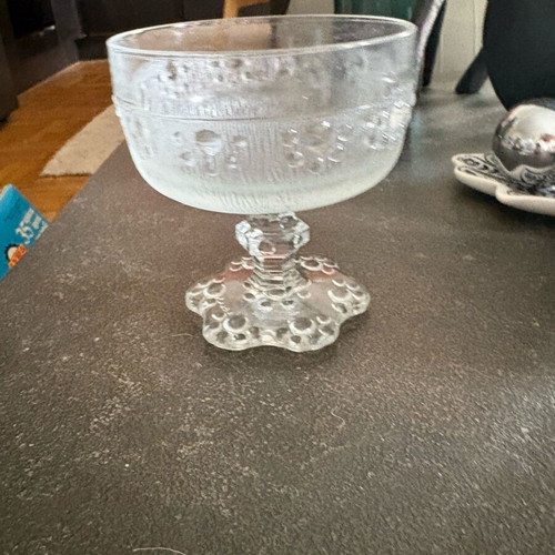 Barocco ice cream set new, 6 pieces, glass