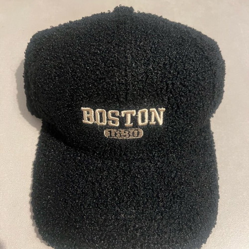 Winter fur hat black new with gold letters