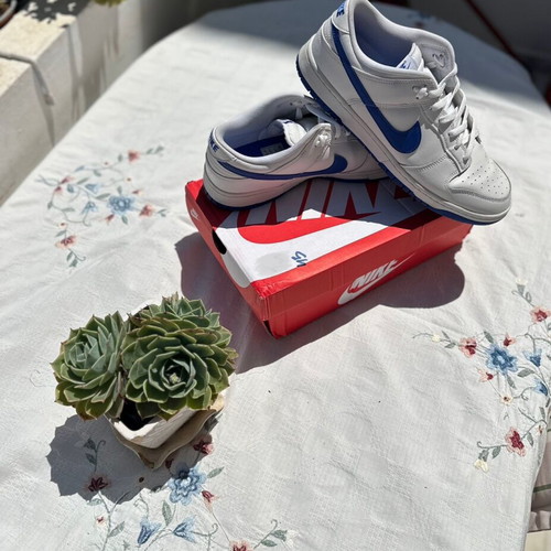 Nike Dunk Low men's size 46 like new, white and blue