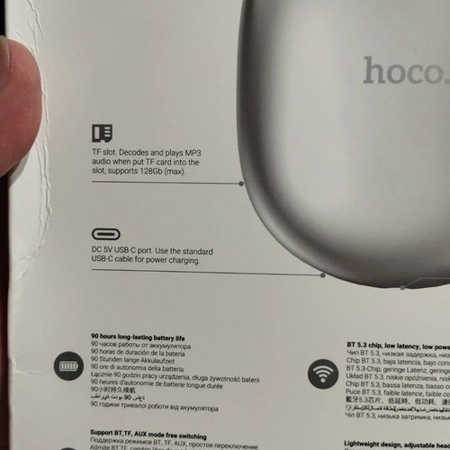 Hoco W35 Max Hybrid Headphones new with 800mAh battery and 90 hours