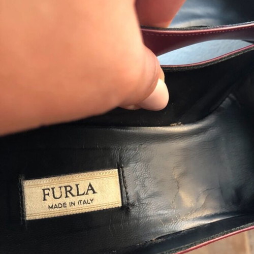 Furla burgundy shoes size 40 like new with 8cm heel